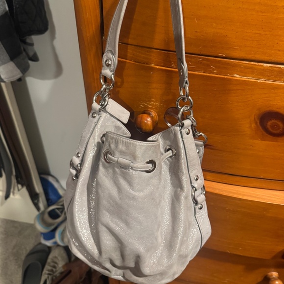 Coach Poppy Metallic Blue Crossbody Purse - Picture 2 of 10